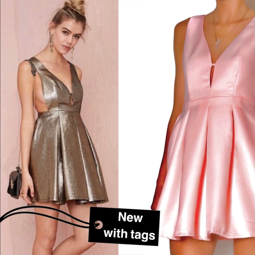 Sexy plunge skater dress